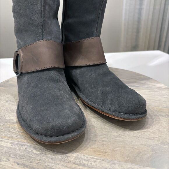 Olukai Women's Holo Lio ll Gray Leather High Riding Boots Western Bohemian Sz 9 - Picture 6 of 15